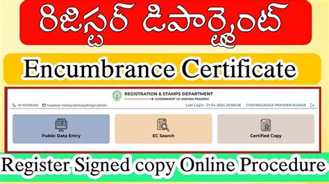 Encumbrance Certificate – Registration Department .